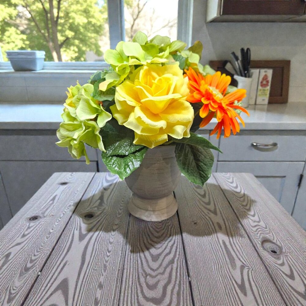 Better Homes & Gardens Faux Floral Arrangement Rustic Urn Centerpiece
